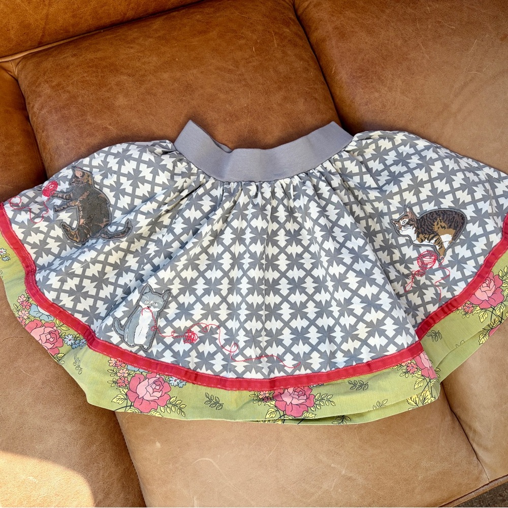 Matilda Jane Gray Star-Print Skirt with Soft Gray Waistband